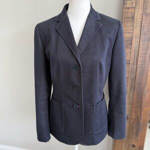 Ann Taylor Women's Stretch Navy Denim Blazer Jacket‎ Size 8